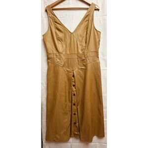 Bananna republic Women’s sleeveless drop waist midi dress Khaki 16 Petite Modest